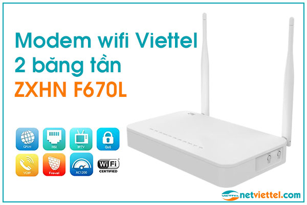 Trên tay Modem wifi Viettel băng tần kép ZXHN F670L tại TP HCM