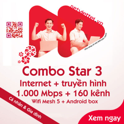 Gói Combo Star 3 - Internet  Wifi Mesh và truyền hình thoải mái